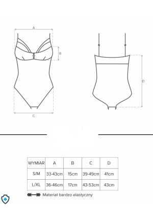 Koronkowe body z paseczkami podkreślającymi biust