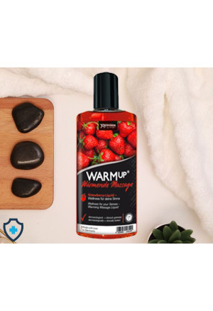Rozgrzewający olejek do masażu o smaku truskawkowym, 150 ml