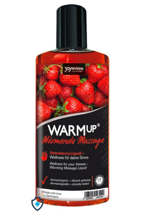 Rozgrzewający olejek do masażu o smaku truskawkowym, 150 ml
