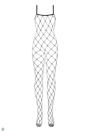 Odważne, czarne bodystocking duże oczka