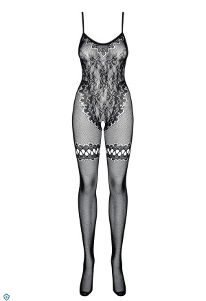 Damski bodystocking z kwiatowym motywem