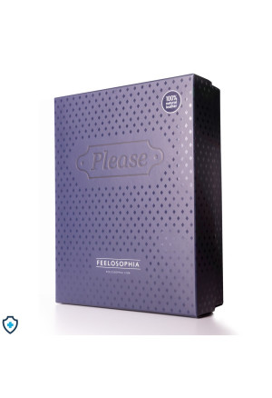 Feelosophia - Please - Klasyczny, skórzany krzyżak z zestawem kajdanek, czarno-śliwkowy