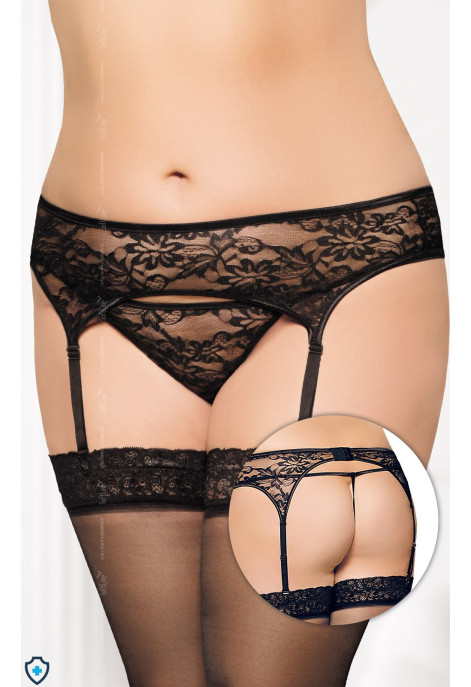 Koronkowy pas do pończoch ze stringami - PLUS SIZE Koronkowy pas do pończoch ze stringami - PLUS SIZE