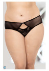 Czarne figi damskie z odważnym wycięciem - PLUS SIZE