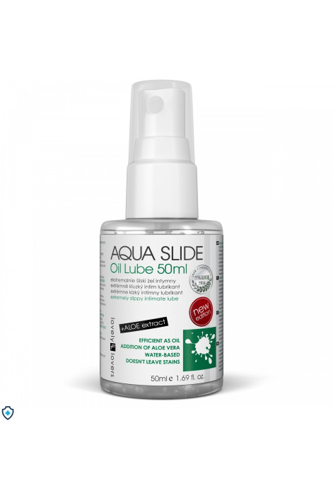 Olejek intymny na bazie wody z dodatkiem aloesu - AQUA SLIDE, 50 ml Olejek intymny na bazie wody z dodatkiem aloesu - AQUA SLIDE, 50 ml
