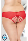 Czerwone damskie figi z kokardką, Plus Size