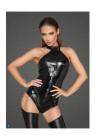 Kuszące body z rozsuwanym zamkiem w kroku, efektowny wetlook