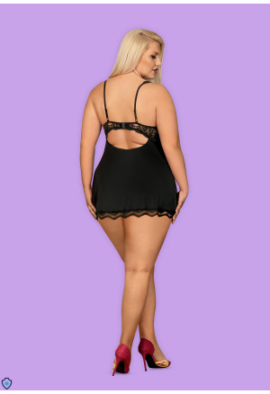 Kobieca babydoll z różaną koronką