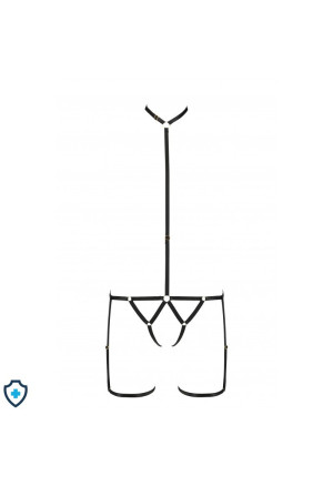Skąpe body, chocker + podwiązki