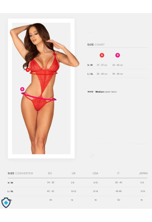 Urzekające, czerwone body z piękną koronką
