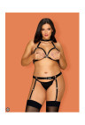 Czarny pas do pończoch w postaci uprzęży w rozmiarze plus size