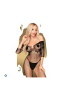 Bodystocking z kwiatowym motywem - odkryte ramiona