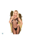 Bodystocking na jedno ramię, siatka i  kwiatowy motyw