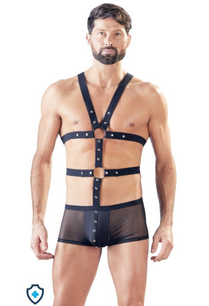Męski harness połączony z szortami - wetlook