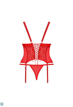 Czerwony gorset z koronką w rozmiarze plus size