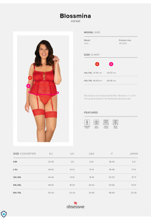 Czerwony gorset z koronką w rozmiarze plus size