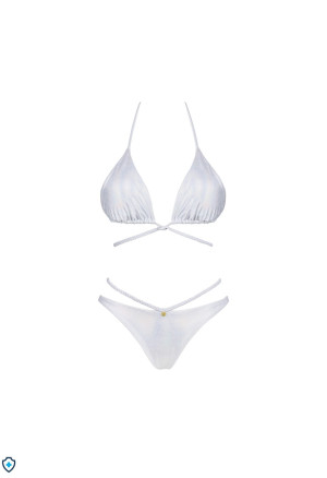 Opalizujące bikini w kolorze białym