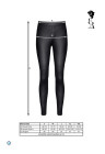 Czarne legginsy z elastycznego materiału (wetlook) z push-upem