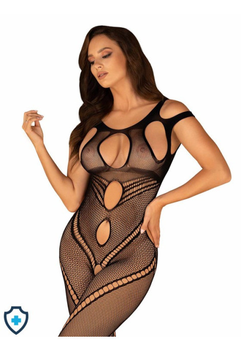 Zmysłowe bodystocking z przezroczystej siateczki z oryginalnymi wycięciami Zmysłowe bodystocking z przezroczystej siateczki z oryginalnymi wycięciami