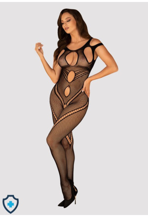 Zmysłowe bodystocking z przezroczystej siateczki z oryginalnymi wycięciami