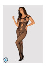 Zmysłowe bodystocking z przezroczystej siateczki z oryginalnymi wycięciami