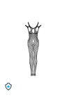 Zmysłowe bodystocking z przezroczystej siateczki z oryginalnymi wycięciami