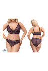 Zmysłowy komplet koronkowej bielizny w fioletowym kolorze - Plus Size