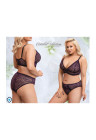 Zmysłowy komplet koronkowej bielizny w fioletowym kolorze - Plus Size