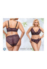 Zmysłowy komplet koronkowej bielizny w fioletowym kolorze - Plus Size
