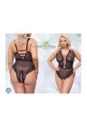 Powabne, koronkowe body z odkrytym kroczem - Plus Size