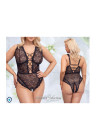 Powabne, koronkowe body z odkrytym kroczem - Plus Size