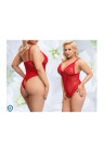 Ogniste, uwodzicielskie body z czerwonej koronki - Plus Size