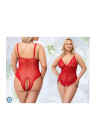 Ogniste, uwodzicielskie body z czerwonej koronki - Plus Size