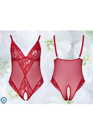 Ogniste, uwodzicielskie body z czerwonej koronki - Plus Size