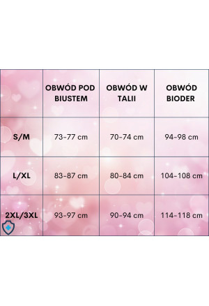 Czarujący, satynowy komplet z biustonoszem oraz szerokimi spodniami w serduszka