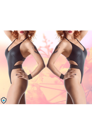 Czarne body doskonale modelujące sylwetkę