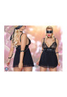 Zniewalający zestaw bielizny bondage z delikatnej, rozciągliwej siateczki - Plus Size