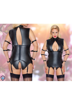 Spektakularny komplet bondage z matowego materiału - Plus Size