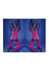 Hipnotyzujący, świecący w świetle UV bodystocking w neonowym różu