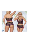 Niesamowity komplet z pięknej koronki w kwiaty - Plus Size