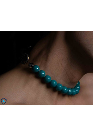 Stylowy choker z turkusowych pereł