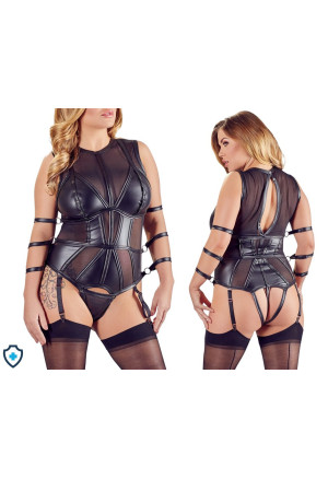 Ekstrawaganckie body z elementami bondage - Plus Size