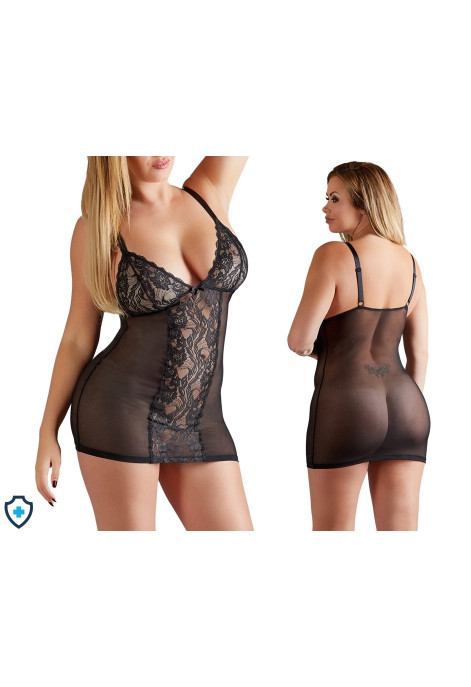 Warta grzechu, prześwitująca koszulka z wykończeniem z koronki - Plus Size Warta grzechu, prześwitująca koszulka z wykończeniem z koronki - Plus Size