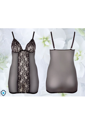 Warta grzechu, prześwitująca koszulka z wykończeniem z koronki - Plus Size