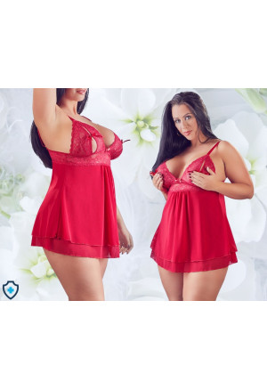Gorąca do czerwoności koszulka z siateczki - Plus Size