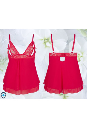 Gorąca do czerwoności koszulka z siateczki - Plus Size