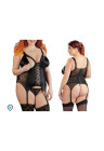 Podkreślający figurę gorset z odpinanymi miseczkami - Plus Size