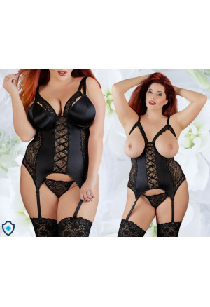 Podkreślający figurę gorset z odpinanymi miseczkami - Plus Size