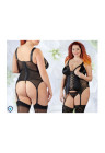 Podkreślający figurę gorset z odpinanymi miseczkami - Plus Size