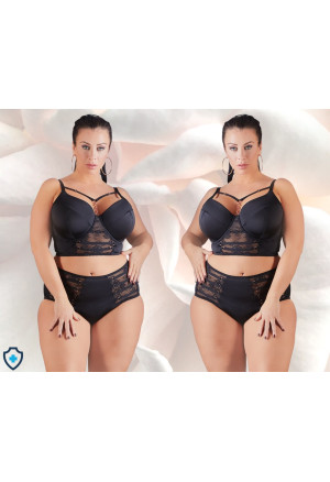 Nęcące figi z wysokim stanem i koronką - Plus Size